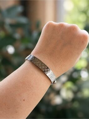 Silver Monogram Cuff Bracelet - 7.5 inch